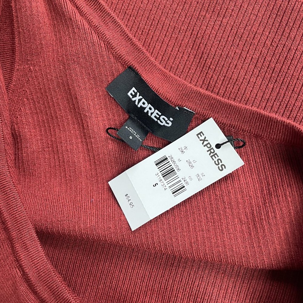 EXPRESS One-Shoulder Ribbed Tank Top S - Picture 2 of 5